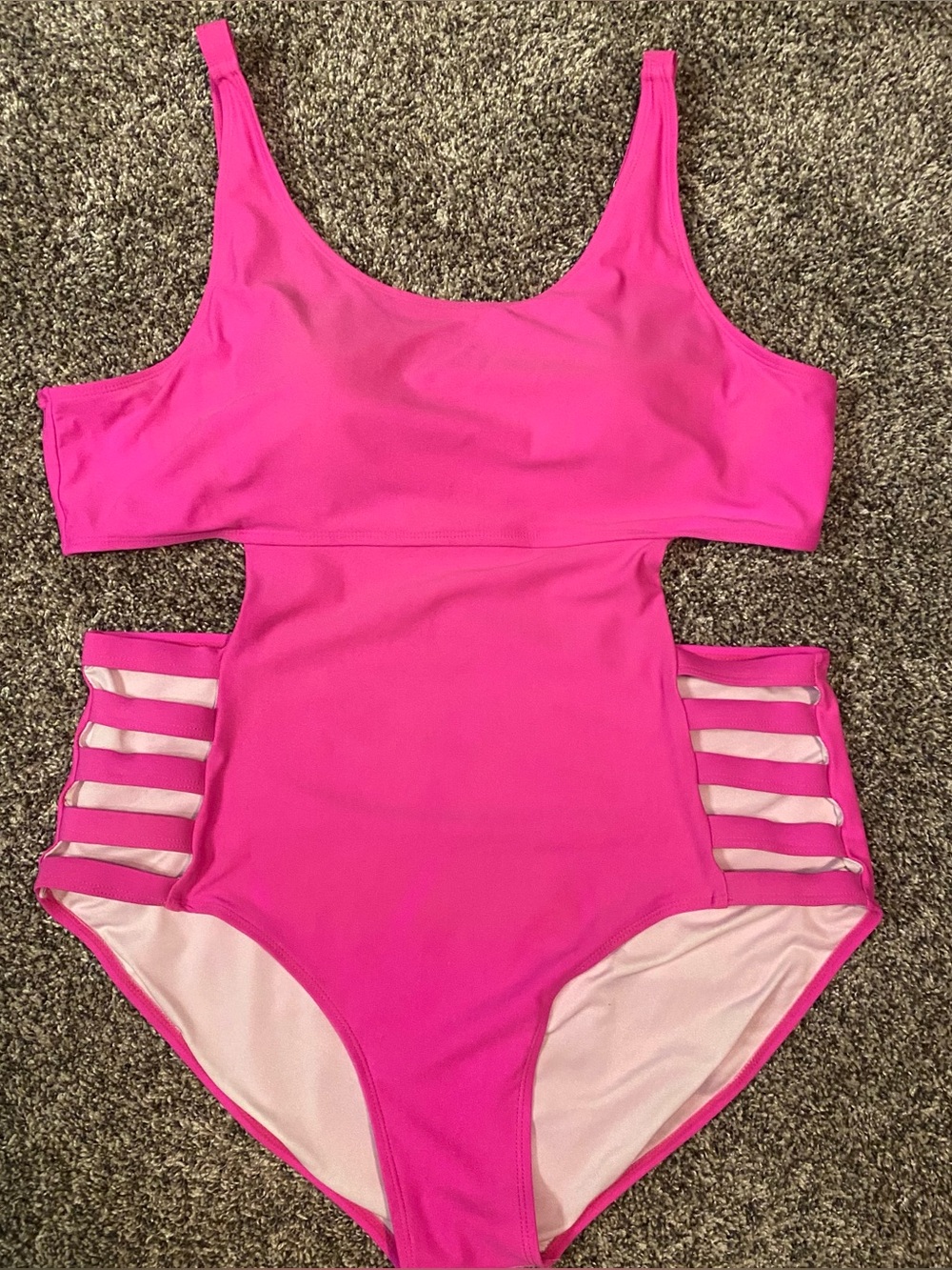 Hot Pink Cutout One-Piece Swimsuit